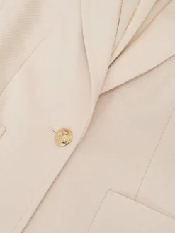 Reiss Cream Soren Wool-Blend Single-Breasted Blazer^Women Blazers