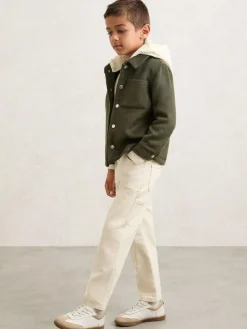 Reiss Benjamin 3-9 yrs Wool-Blend Detachable-Hood Overshirt^BOY Shirts