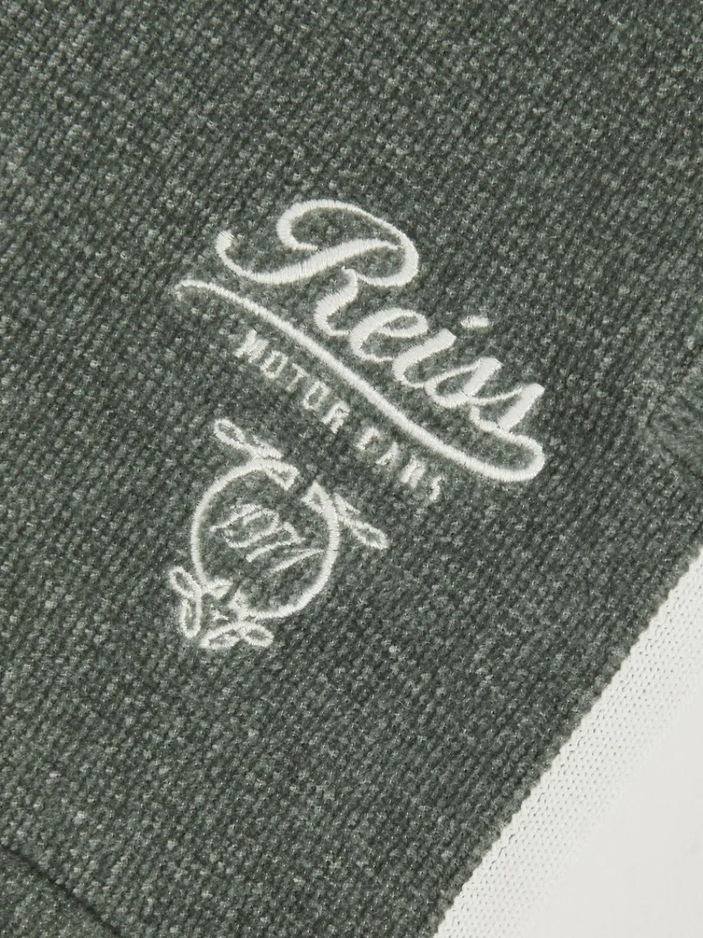 Reiss Dark Sage Green/White Trenton 3-9 yrs Chenille Tipped Motor Cars Shorts