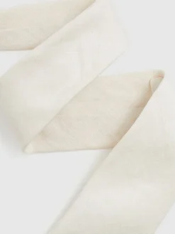 Outlet Reiss Ecru Elio Linen Textured Tie