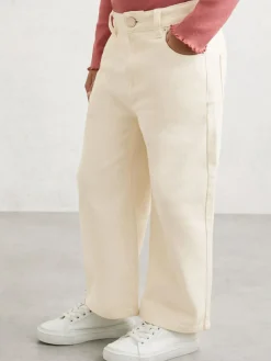 Discount Reiss Sky 9-13 yrs Wide-Leg Jeans Ecru