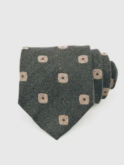 Best Reiss Marco Silk-Wool Square-Medallion Tie Forest Green