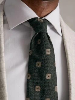 Best Reiss Marco Silk-Wool Square-Medallion Tie Forest Green