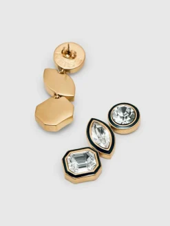 Clearance Reiss Gold Crista Crystal Drop Earrings