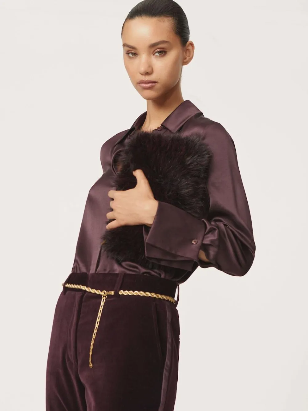 New Reiss Gold Isabella Twist Chain Belt