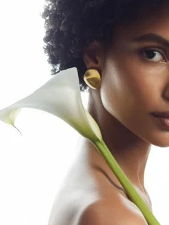 Best Reiss Gold Pernilla Tone Textured Pebble Earrings