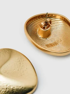 Best Reiss Gold Pernilla Tone Textured Pebble Earrings