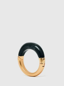 Reiss Gold Salma Tone Scoop Enamel Hinged Bangle^Women Jewellery