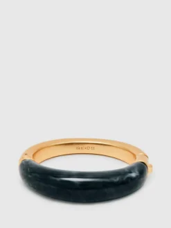 Reiss Gold Salma Tone Scoop Enamel Hinged Bangle^Women Jewellery