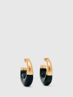 Reiss Gold Samira Tone Scoop Enamel Hoop Earrings^Women Jewellery
