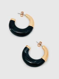Reiss Gold Samira Tone Scoop Enamel Hoop Earrings^Women Jewellery