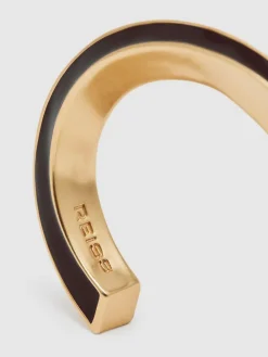 Discount Reiss Gold Thea Tone Twist Enamel Cuff Bracelet