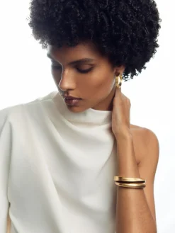 Discount Reiss Gold Thea Tone Twist Enamel Cuff Bracelet