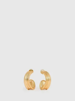 Reiss Gold Tone Flavia Fluid Hoop Earrings^Women Jewellery