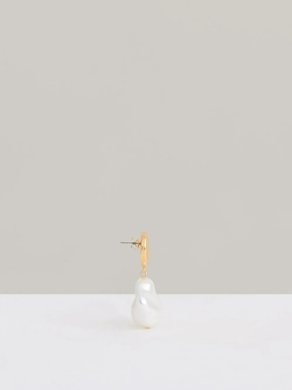 Hot Reiss Gold Tone Maya Molten Faux-Pearl Drop Earrings