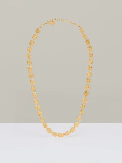 Reiss Gold Tone Mila Molten Square Necklace