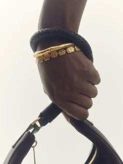 Hot Reiss Gold Tone Millie Molten Square Bracelet