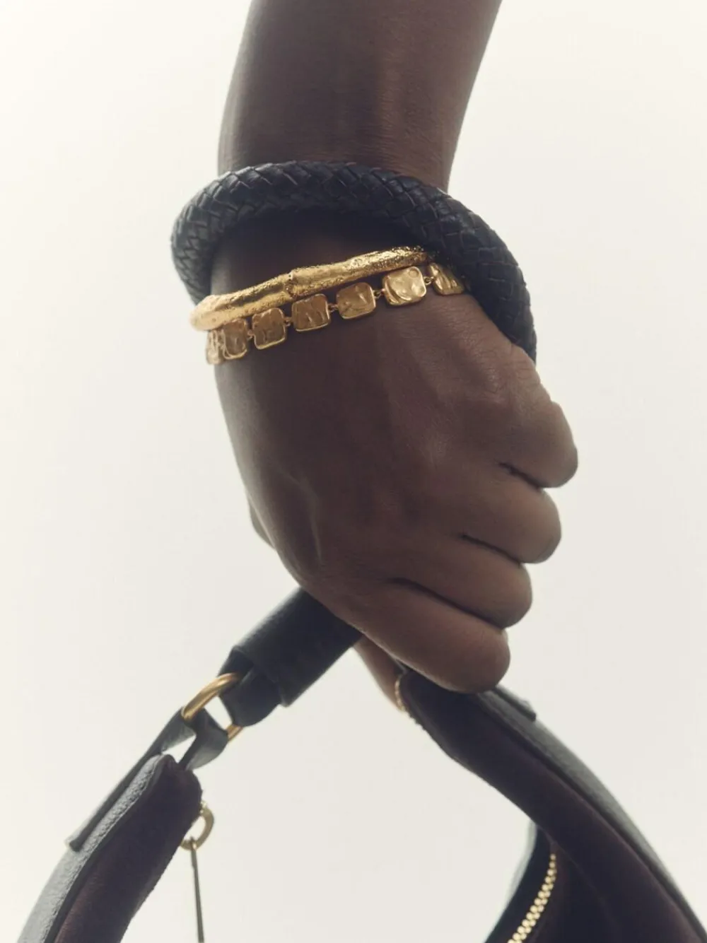 Hot Reiss Gold Tone Millie Molten Square Bracelet