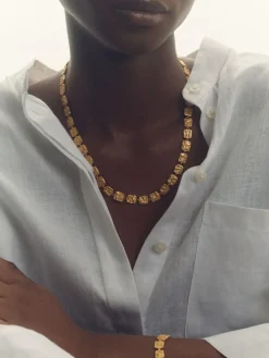 Hot Reiss Gold Tone Millie Molten Square Bracelet