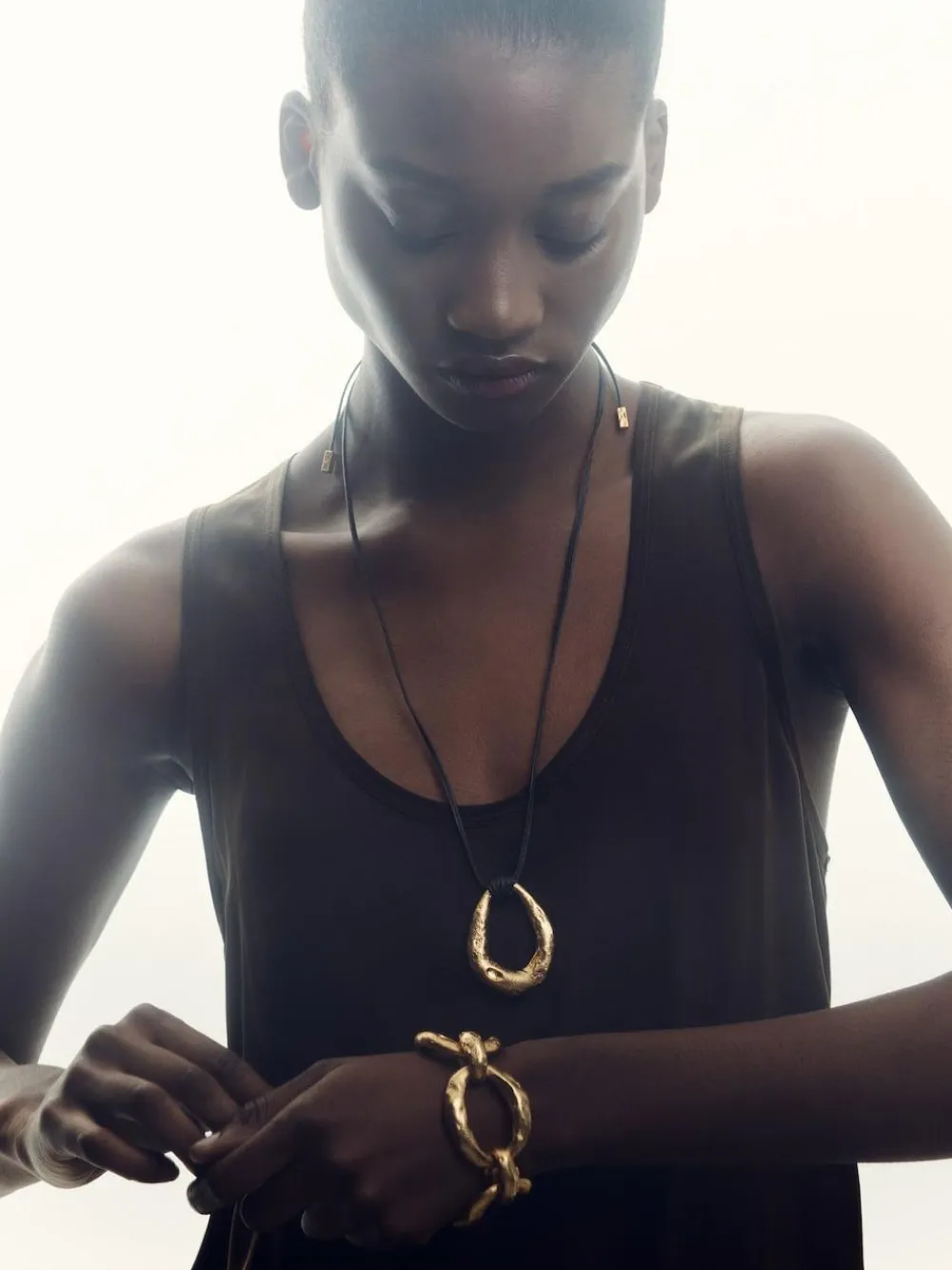 Reiss Gold Tone Momo Molten Link Pendant Necklace^Women Jewellery