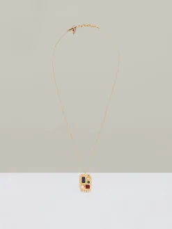 Discount Reiss Gold Tone Skylar Crystal Rectangle Pendant Necklace