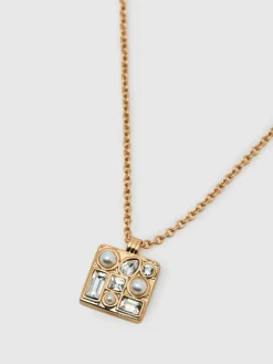 Reiss Gold Zoe Tone Square Pendant Necklace^Women Jewellery