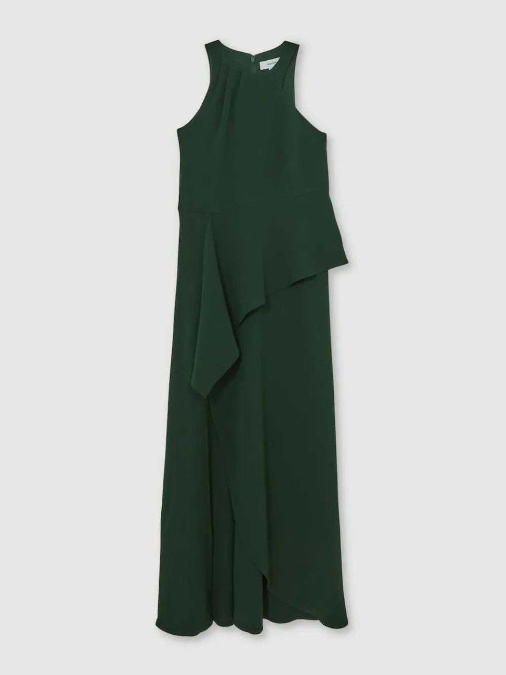 Discount Reiss Green Gabriella Ruffled Slash-Detail Maxi Dress