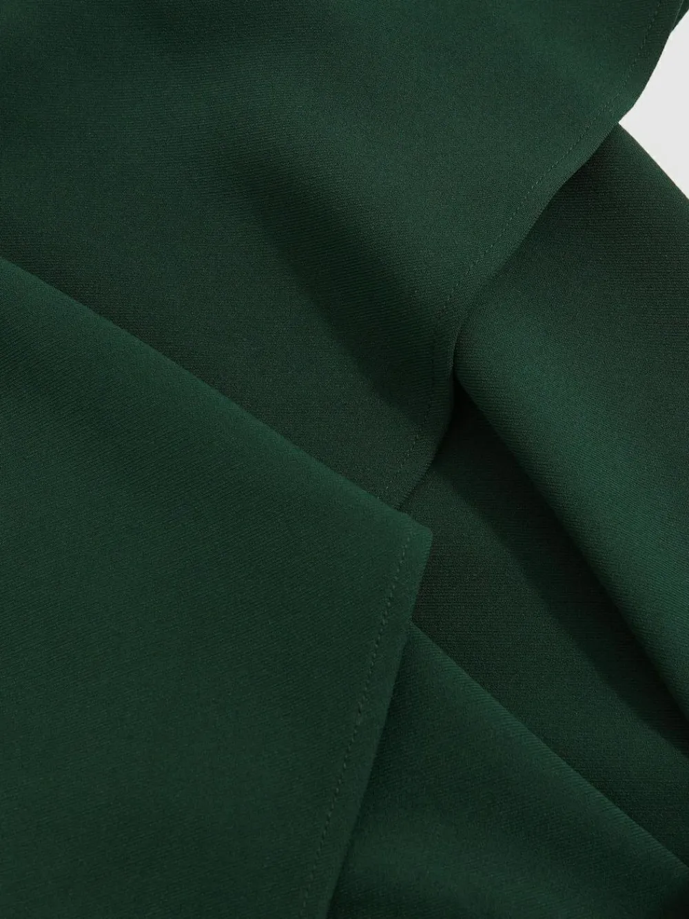 Discount Reiss Green Gabriella Ruffled Slash-Detail Maxi Dress