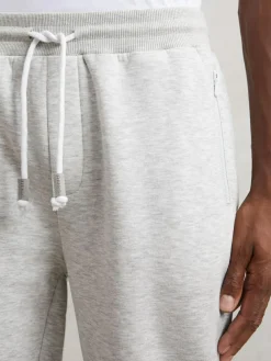 New Reiss Finch Cotton-Blend Drawstring Joggers Grey