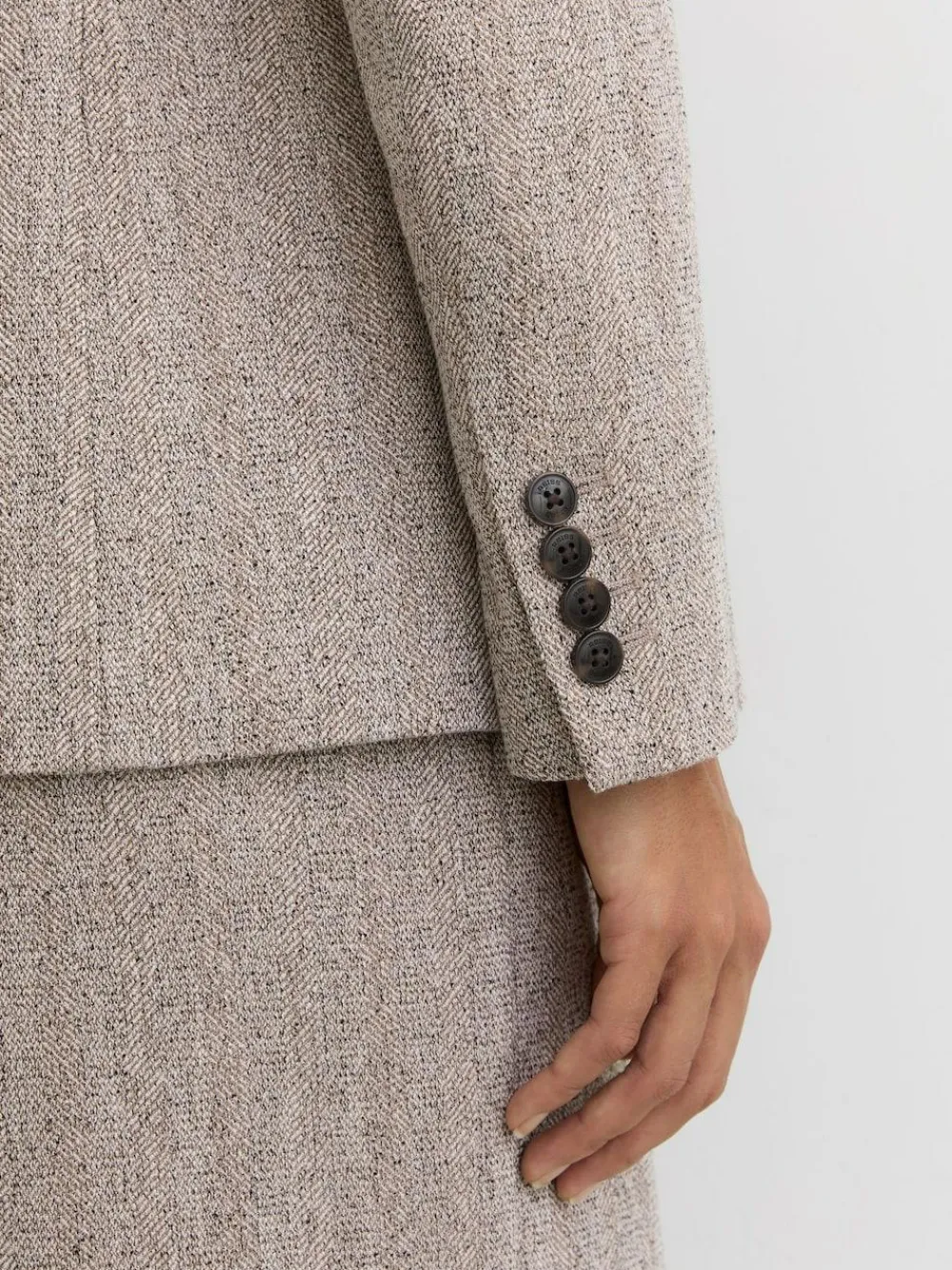 Outlet Reiss Grey Isla Single-Breasted Textured Blazer