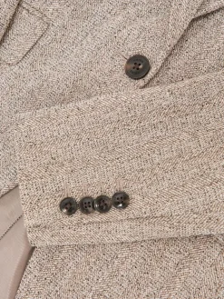 Outlet Reiss Grey Isla Single-Breasted Textured Blazer