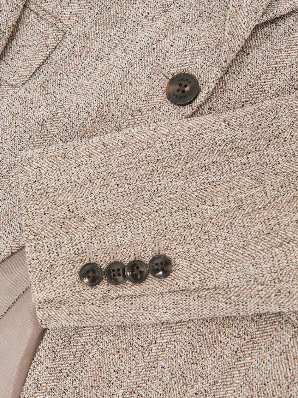 Outlet Reiss Grey Isla Single-Breasted Textured Blazer