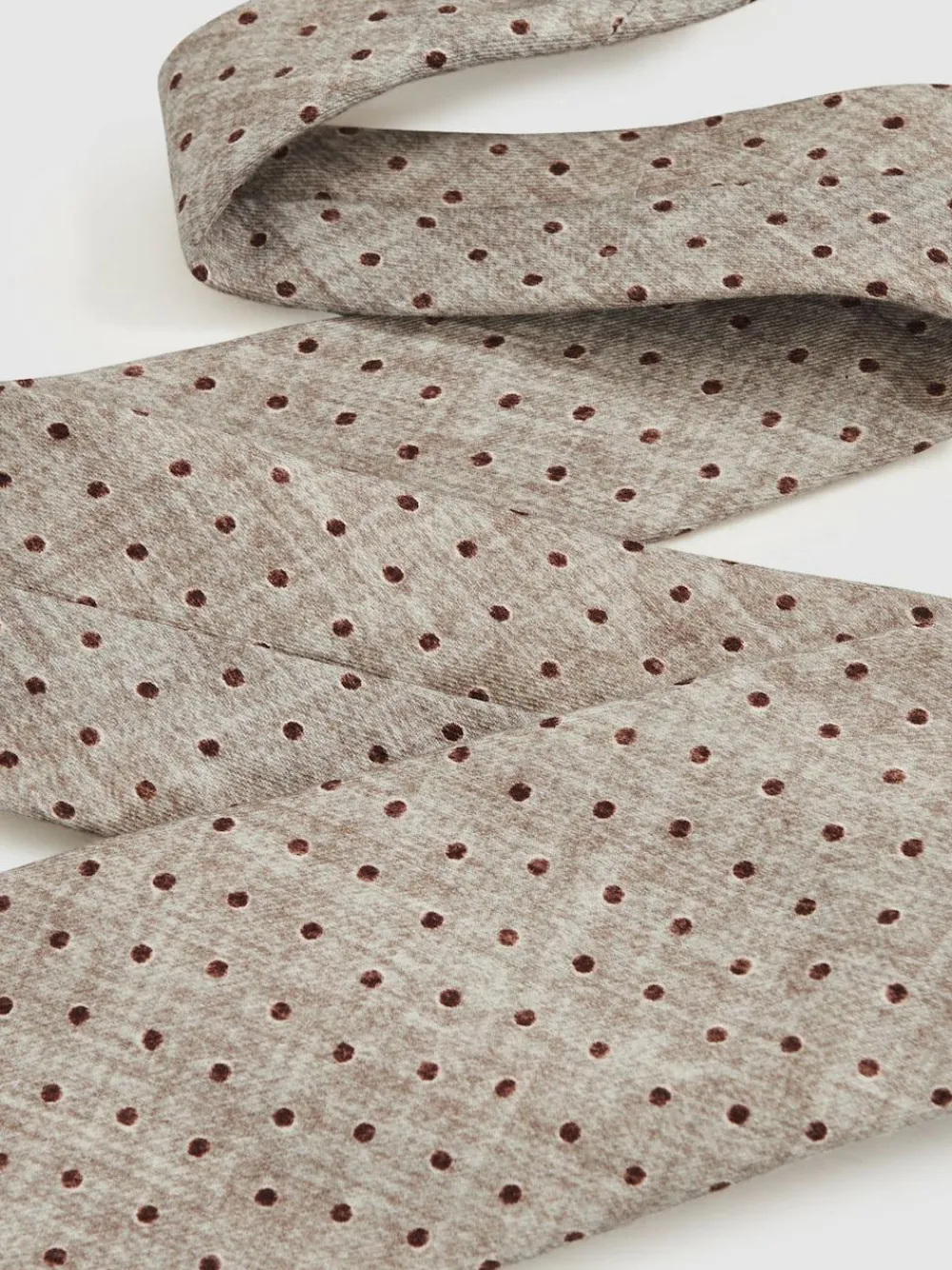 Clearance Reiss Pio Wool-Cotton Polka-Dot Tie Grey Melange