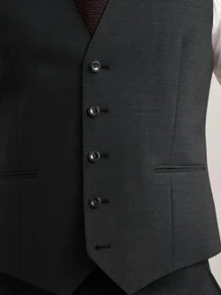 Discount Reiss Promise Wool-Blend Tailored-Fit Waistcoat Grey