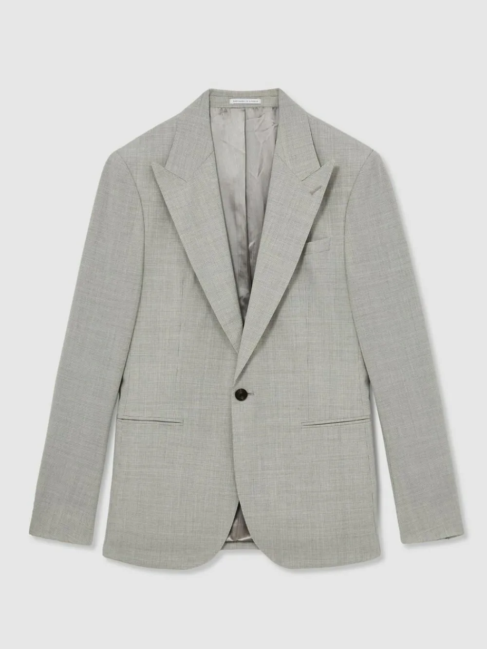 Outlet Reiss Grey Slice Single-Breasted Check Suit Blazer Slim-Fit