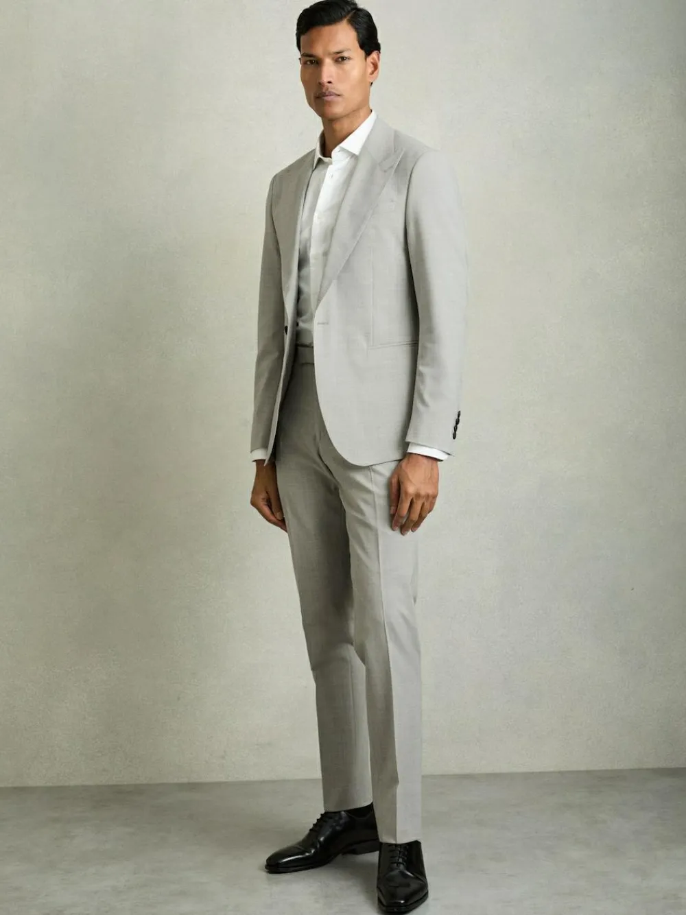 Outlet Reiss Grey Slice Single-Breasted Check Suit Blazer Slim-Fit