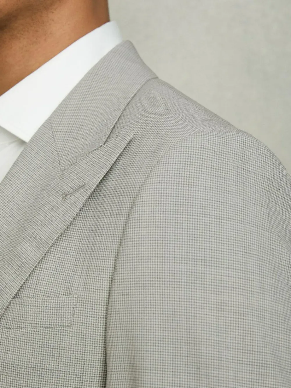 Outlet Reiss Grey Slice Single-Breasted Check Suit Blazer Slim-Fit
