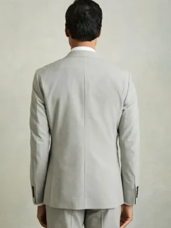 Outlet Reiss Grey Slice Single-Breasted Check Suit Blazer Slim-Fit