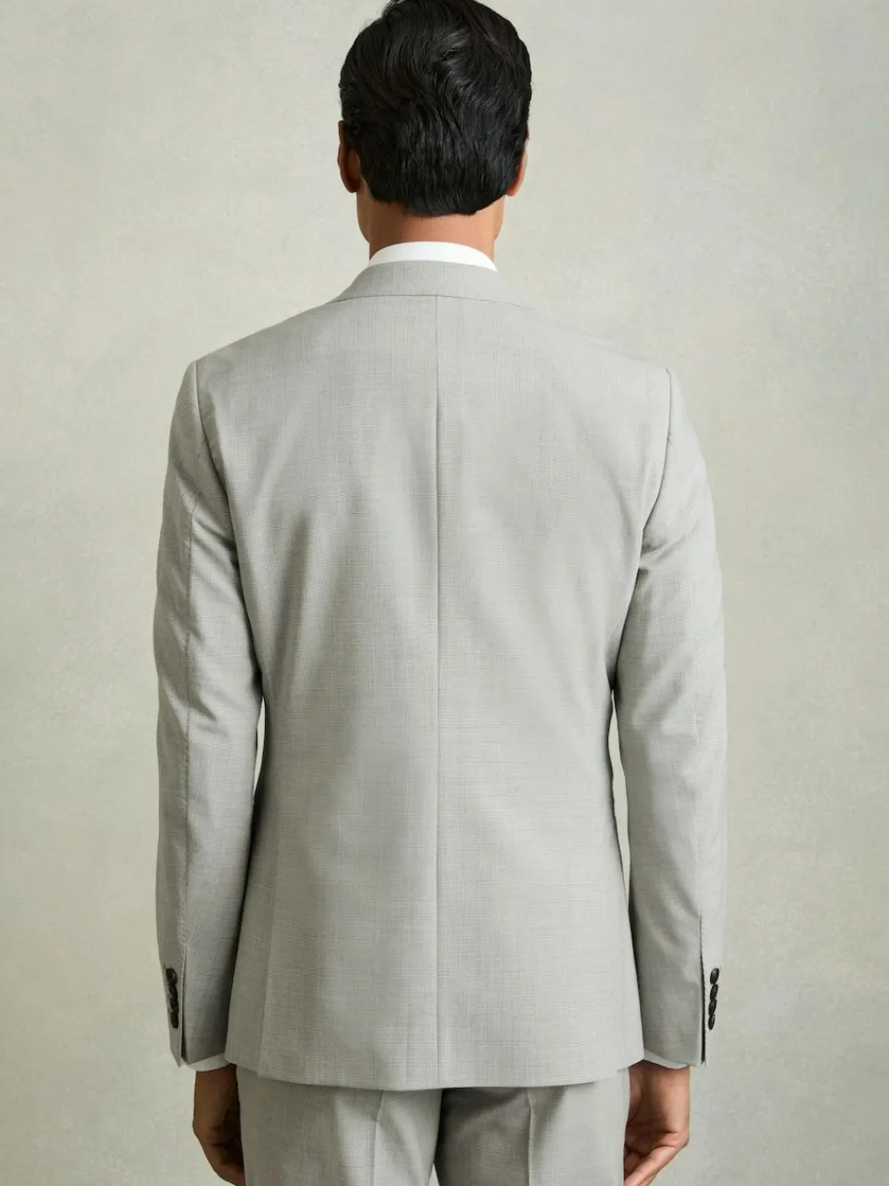 Outlet Reiss Grey Slice Single-Breasted Check Suit Blazer Slim-Fit
