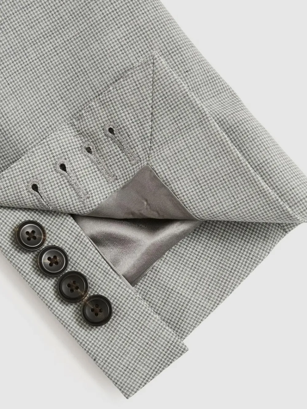 Outlet Reiss Grey Slice Single-Breasted Check Suit Blazer Slim-Fit