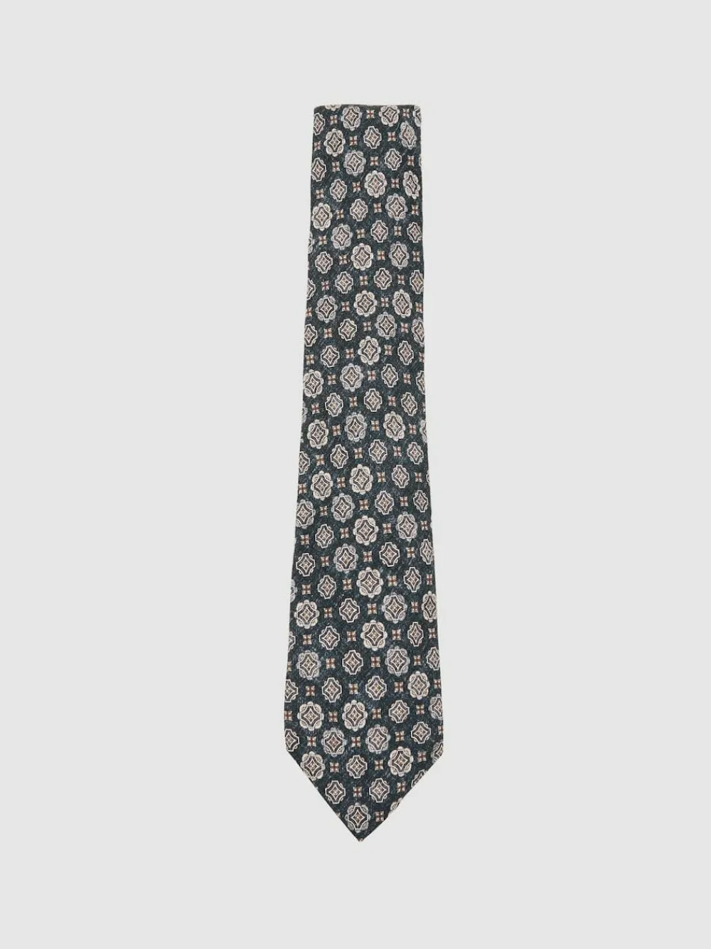 Reiss Indigo Melange Maximo Silk Medallion Print Tie^ Ties & Pocket Squares