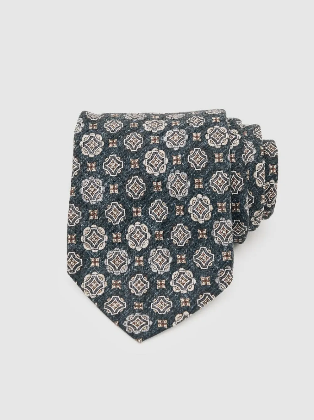 Reiss Indigo Melange Maximo Silk Medallion Print Tie^ Ties & Pocket Squares