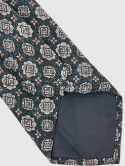 Reiss Indigo Melange Maximo Silk Medallion Print Tie^ Ties & Pocket Squares