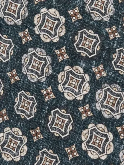 Reiss Indigo Melange Maximo Silk Medallion Print Tie^ Ties & Pocket Squares