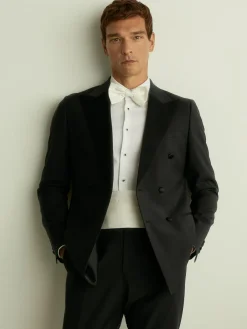 Sale Reiss Cameron Silk Grosgrain Cummerbund Ivory