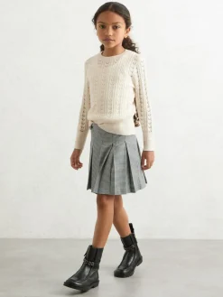 Reiss Ivory Lydia 3-9 yrs Wool-Cotton Pointelle Jumper^ Knitwear|Knitwear