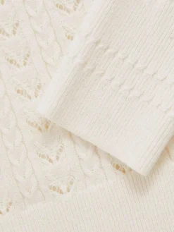 Reiss Ivory Lydia 3-9 yrs Wool-Cotton Pointelle Jumper^ Knitwear|Knitwear
