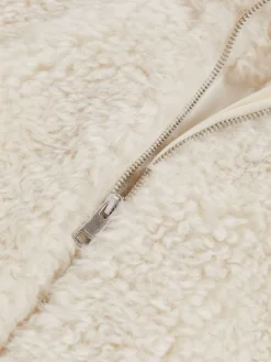 Reiss Ivory Remy 9-13 yrs Faux-Shearling Funnel-Neck Coat