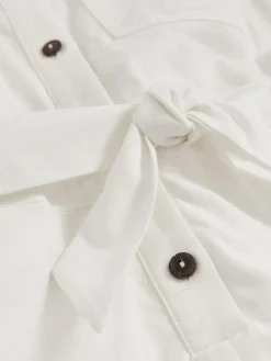 Reiss Ivory Zoe 9-13 yrs Cotton-Linen Belted Playsuit^ Jumpsuits & Playsuits