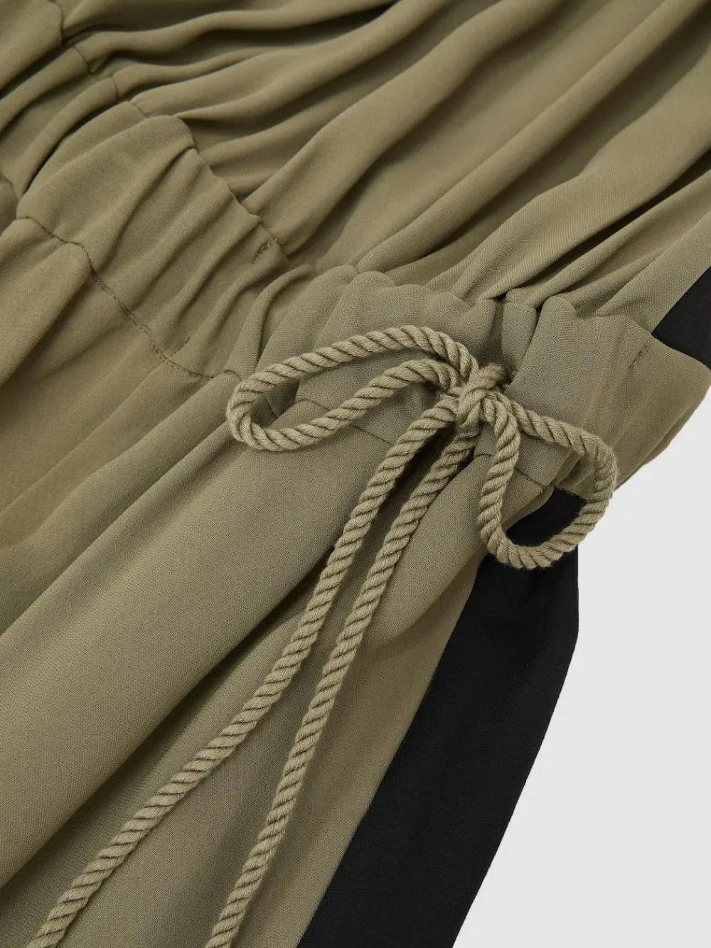 Reiss Khaki Green/Black Inez Colourblock Gathered Wide-Leg Jumpsuit^Women Jumpsuits & Playsuits